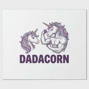 Dadacorn Funny Unicorn Dad Vector Shirt Design_1 Wrapping Paper