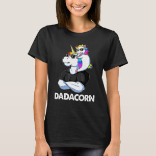 Dadacorn Unicorn Dad And Baby Christmas Papa Fathe T-Shirt