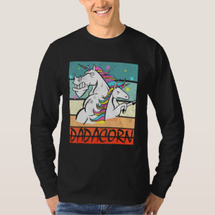 Dadacorn Unicorn Dad And Baby Christmas Papa Sungl T-Shirt