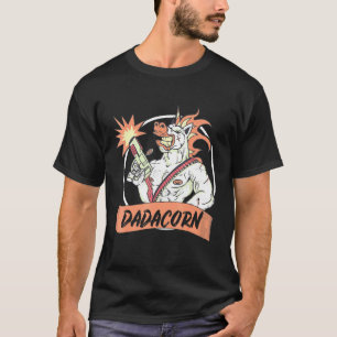 Dadacorn Unicorn Dad And Baby Christmas Papa Sungl T-Shirt