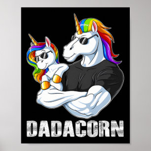 Dadacorn - Unicorn Dad And Baby Family Matching Ch Poster