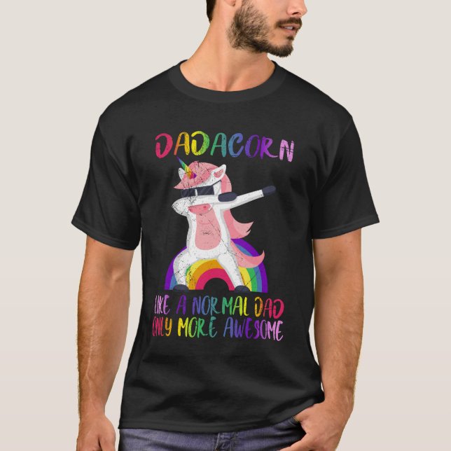 Dadacorn Unicorn Dad And Baby Fathers day Gift T-Shirt (Front)