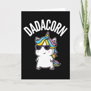 Dadacorn Unicorn Dad Dabbing Rainbow Father's Day Card