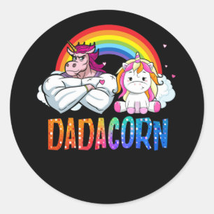 Dadacorn Unicorn Dad Father's Day Classic Round Sticker