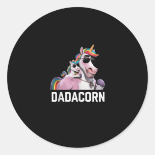 Dadacorn Unicorn Dad Father's Day Funny Gift Tank Classic Round Sticker
