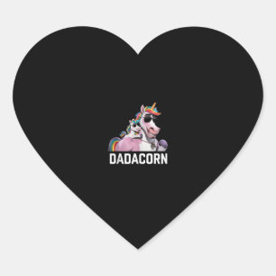 Dadacorn Unicorn Dad Father's Day Funny Gift Tank Heart Sticker