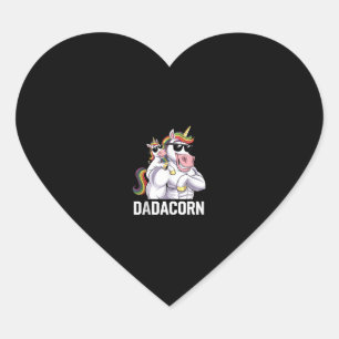Dadacorn Unicorn Dad Father's Day Funny Rainbow Un Heart Sticker