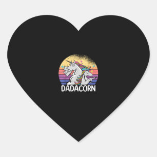 Dadacorn unicorn Father and daughter dad daddy fat Heart Sticker