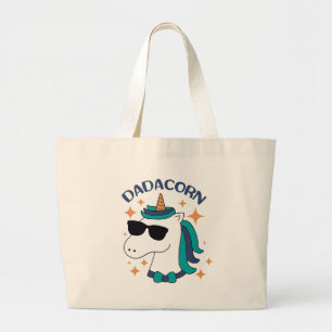 Dadacorn With Sunglasses Large Tote Bag