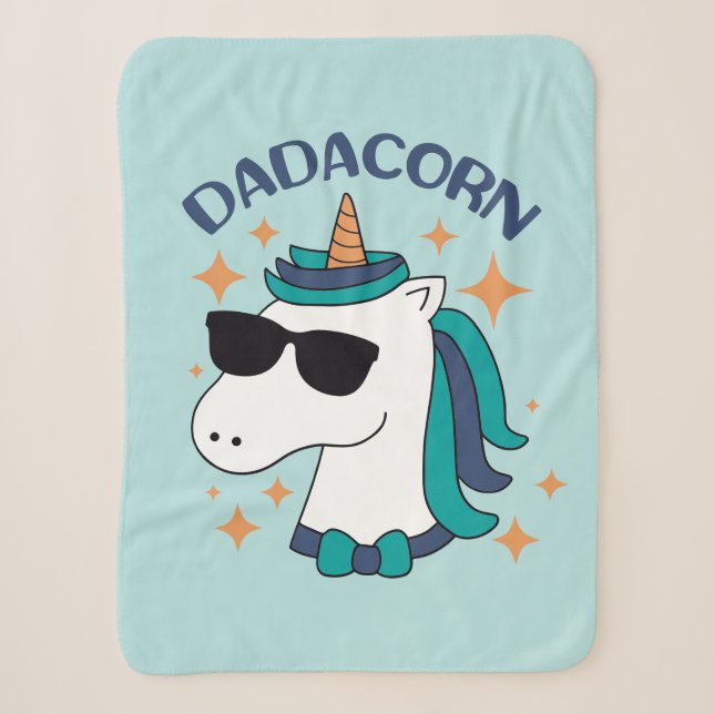 Dadacorn With Sunglasses Sherpa Blanket (Front)