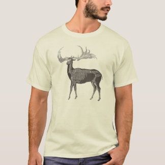 Dadaist Stag Party Weird Prehistoric Elk Skeleton T-Shirt