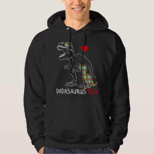 Dadasaurus Daddy Rex Autism Awareness Proud Dad Fa Hoodie