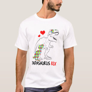 Dadasaurus Daddy Rex Autism Proud Dad Fathers Day T-Shirt