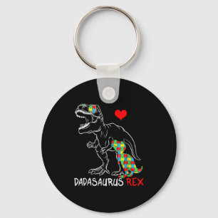 Dadasaurus Rex Autism Awareness Proud Dad Fathers Key Ring