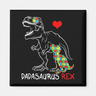 Dadasaurus Rex Autism Awareness Proud Dad Fathers  Magnet