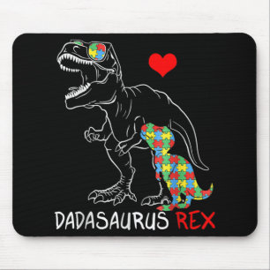 Dadasaurus Rex Autism Awareness Proud Dad Father's Mouse Mat