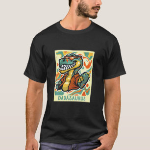 Dadasaurus Rex Proud Dino Dad With Cute And Glasse T-Shirt