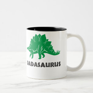 Dadasaurus STEGOSAURUS dinosaur, dad, dada, papa Two-Tone Coffee Mug