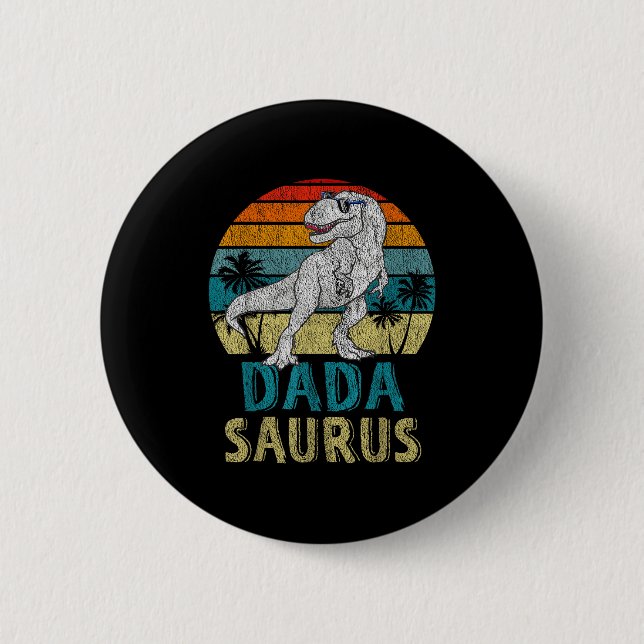 Dadasaurus T Rex Dinosaur Dada Saurus Family Match 6 Cm Round Badge (Front)