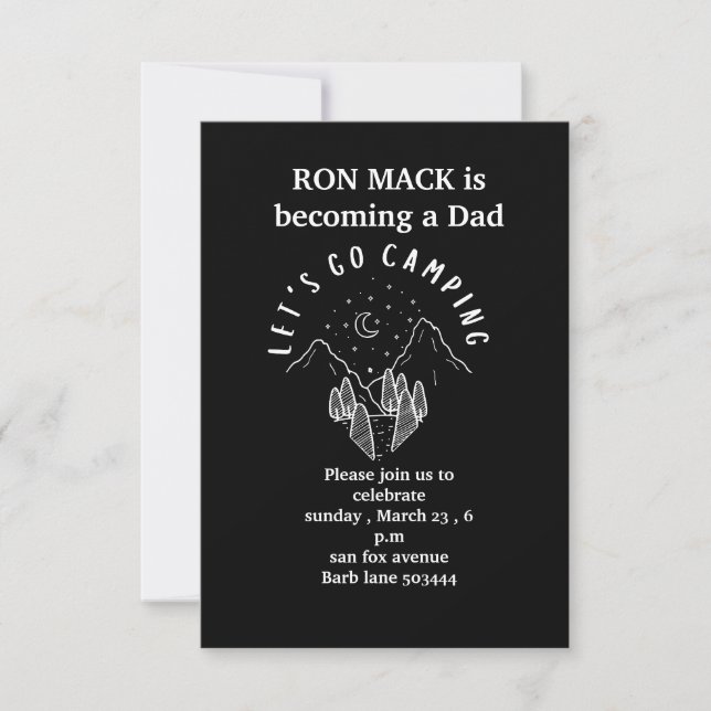 dadchelor camp outdoor activity invitation (Front)