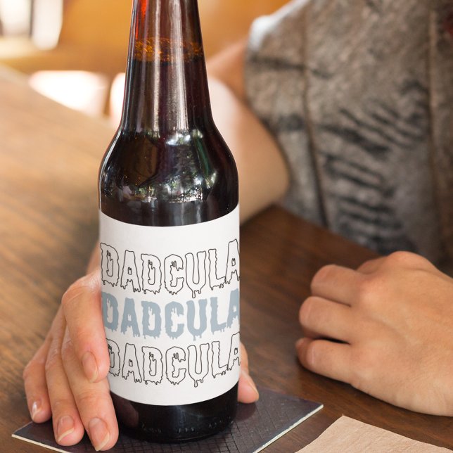 Dadcula Blue Halloween - Spooky Fun for Dad's Brew Beer Bottle Label (Creator Uploaded)