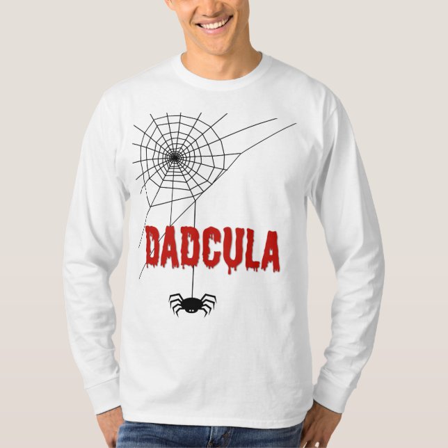 Dadcula Dripping Blood Font and Spider T-Shirt (Front)