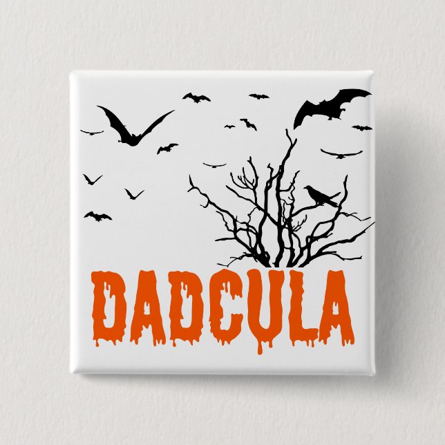 Dadcula Orange Dripping Font Flying Bats 15 Cm Square Badge (Front)