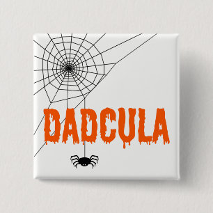 Dadcula Orange Dripping Font Spider Web 15 Cm Square Badge