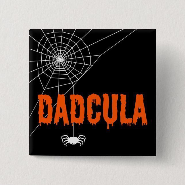 Dadcula Orange Dripping Font Spider Web 15 Cm Square Badge (Front)