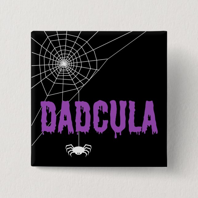 Dadcula Purple Dripping Font Spider Web 15 Cm Square Badge (Front)