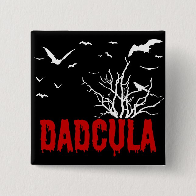 Dadcula Red Dripping Font Flying Bats 15 Cm Square Badge (Front)