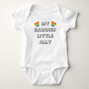  Daddies' Ally Rainbow Hearts Two Dads Cute Pride  Baby Bodysuit
