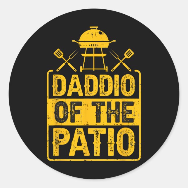 Daddio Of The Patio Grilling Bbq Dad 1  Classic Round Sticker (Front)