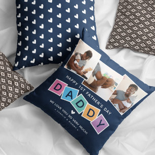 DADDY 1st Fathers Day Photo Keepsake Cushion