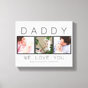 Daddy 3 Photo Father's Day Canvas Print