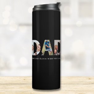 DADDY 5 photos collage Thermal Tumbler