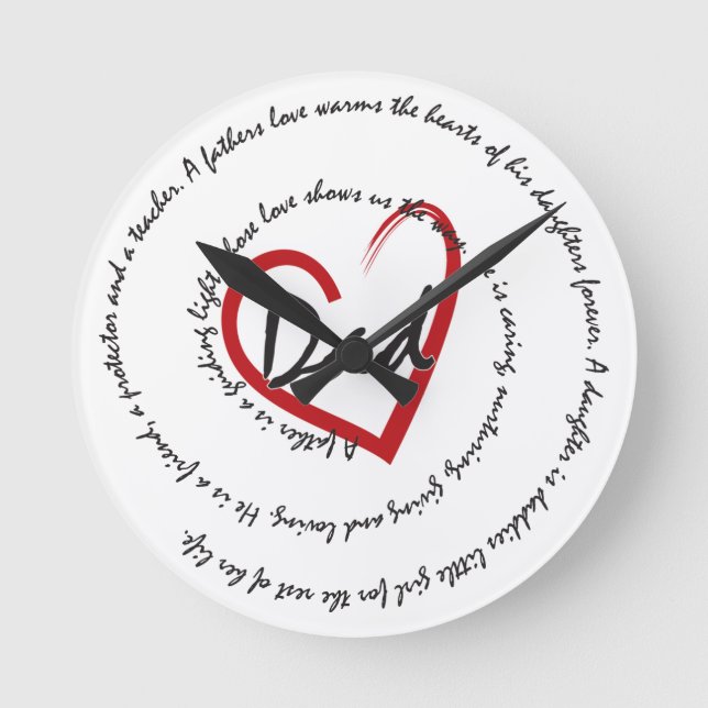 Daddy - A Fathers Love Round Clock (Front)