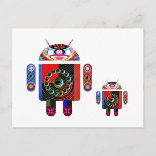 Daddy and Baby Android  -  Art101 by Navin Postcard