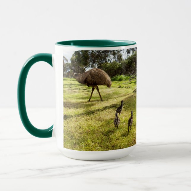 Daddy And Baby Emus, Mug (Left)