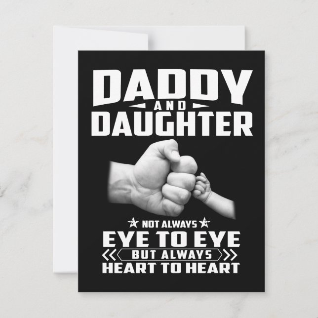 Daddy And Daughter Not Always Eye To Eye But Heart Thank You Card (Front)
