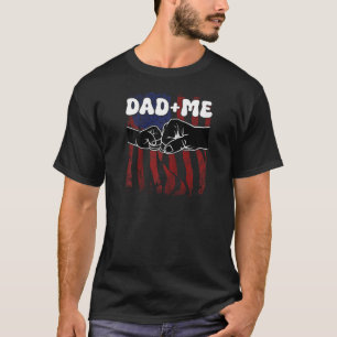Daddy and Me Best Dad Ever Fist Bump USA Flag Fath T-Shirt
