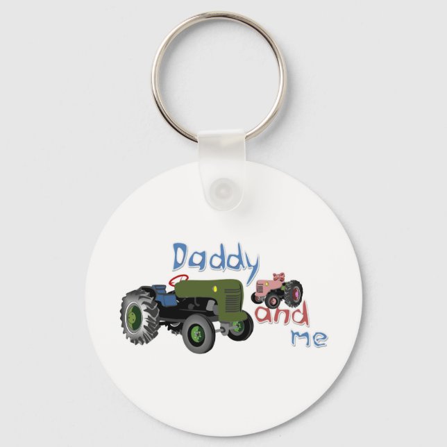 Daddy and Me Girl Tractors Key Ring (Front)