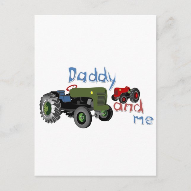 Daddy and Me Tractors Postcard (Front)