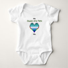 Daddy and Papa Rainbow Heart Baby Bodysuit