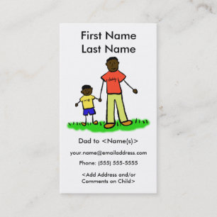 Daddy and Son Custom Photo Calling Playdate Cards
