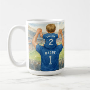 Daddy and Son Matching Jerseys Football Dad Coffee Mug
