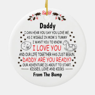 Daddy Are You Ready, From The Bump, Dad to be Ceramic Tree Decoration
