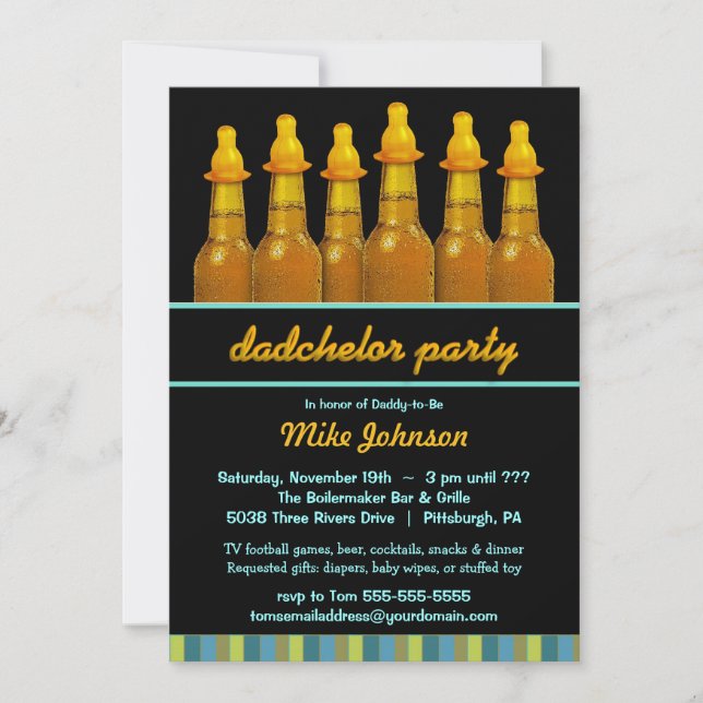 Daddy Baby Shower - Dadchelor Diaper Party Invites (Front)