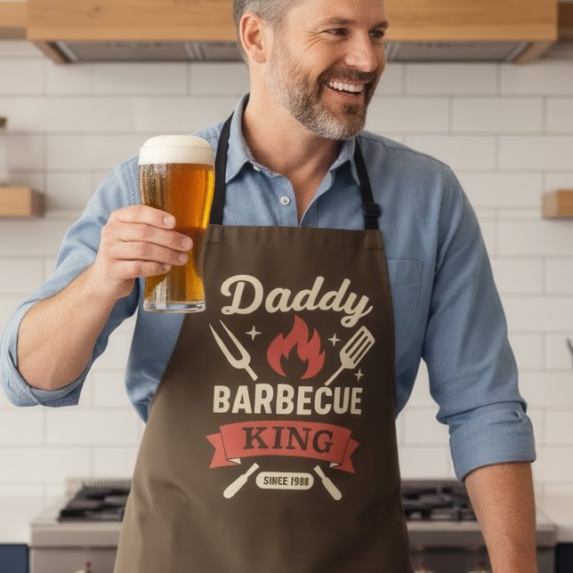 Daddy Barbecue King BBQ Apron for Dad (Creator Uploaded)