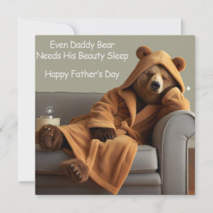Daddy Bear Beauty Sleep Fathers Day Card 